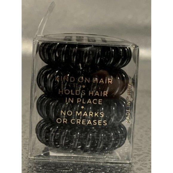 Kitsch Black Spiral Phone Cord Hair Ties Coil QS7